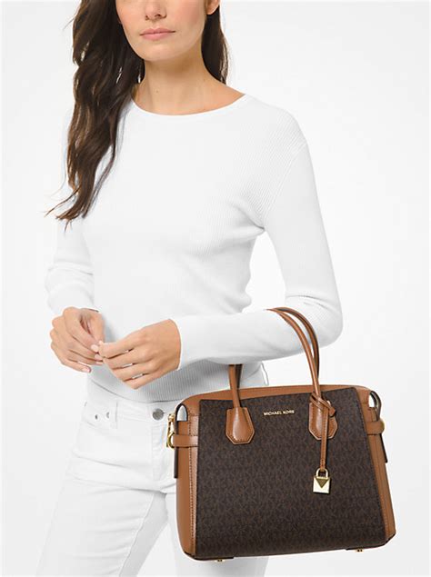 michael kors mercer lg leather satchel|Michael Kors mercer satchel.